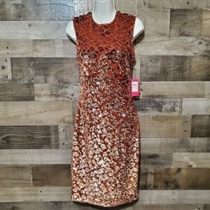 Vince Camuto Velvet Sequin Animal-Print Dress